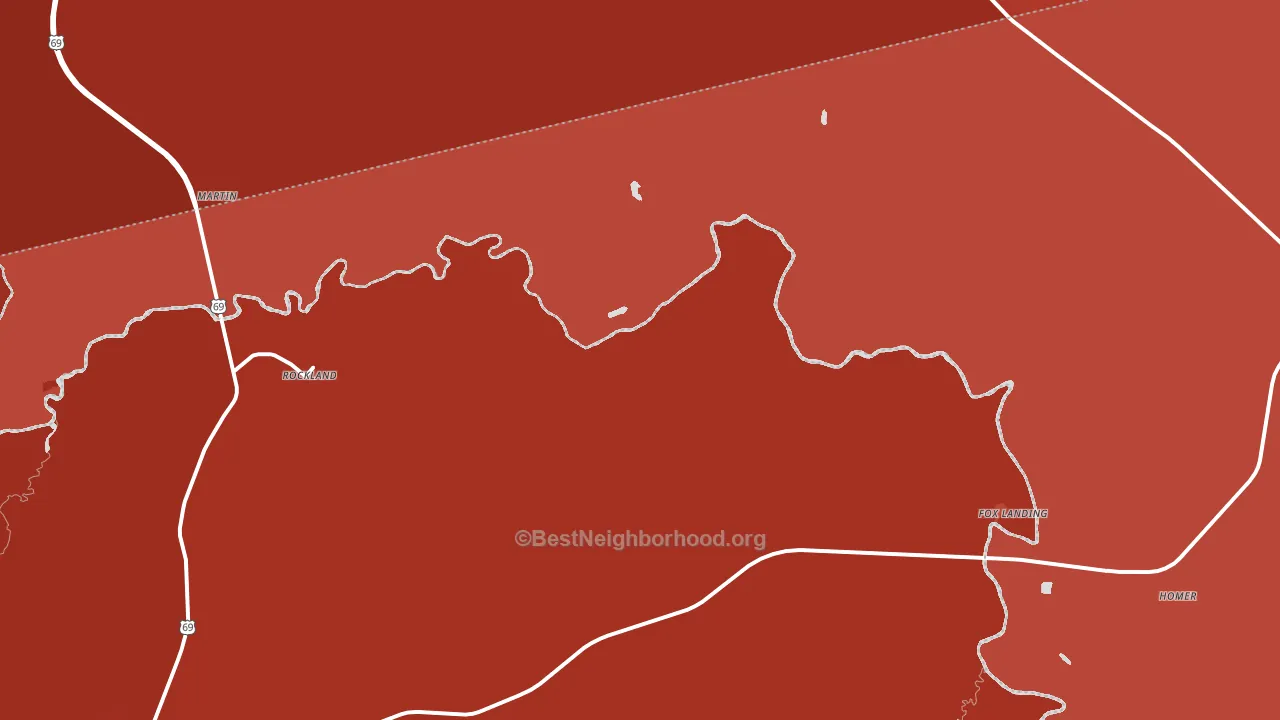 Rockland, TX block-group political-lean map