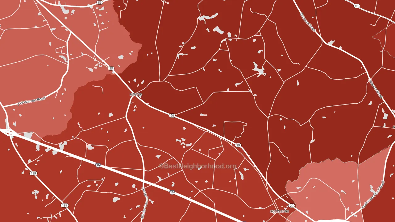 Rockledge, GA block-group political-lean map