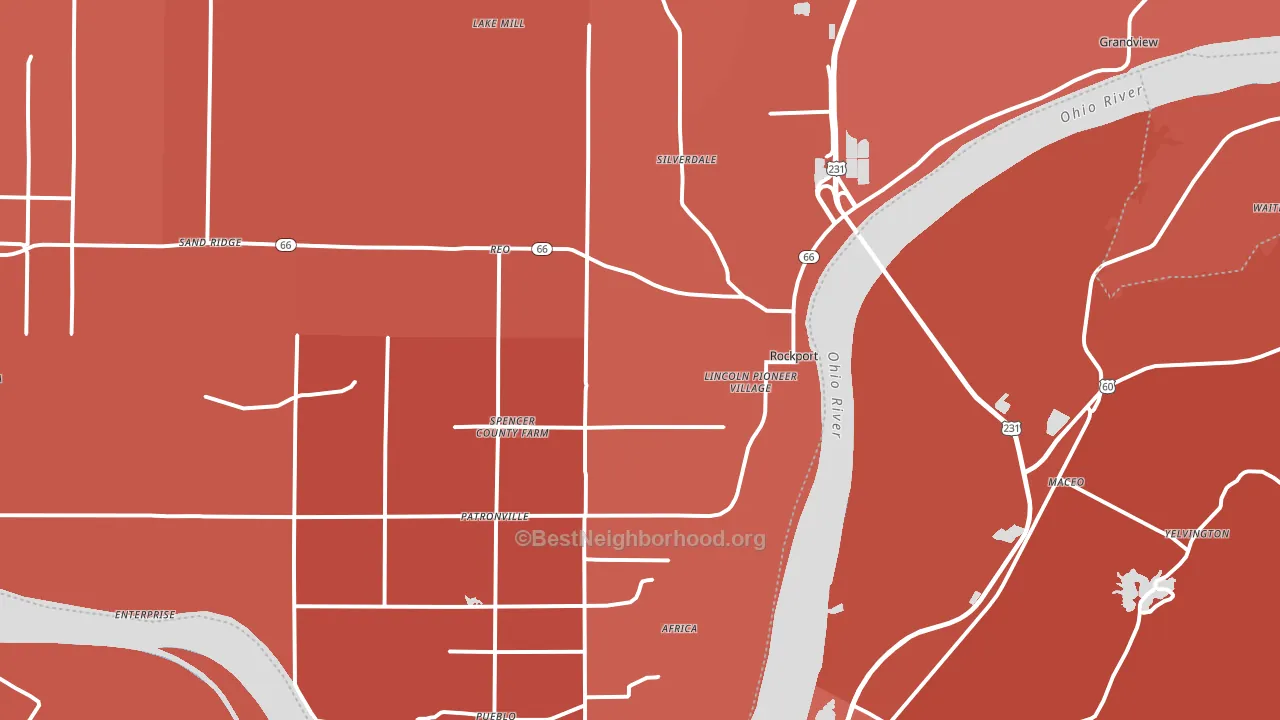 Rockport, IN block-group political-lean map