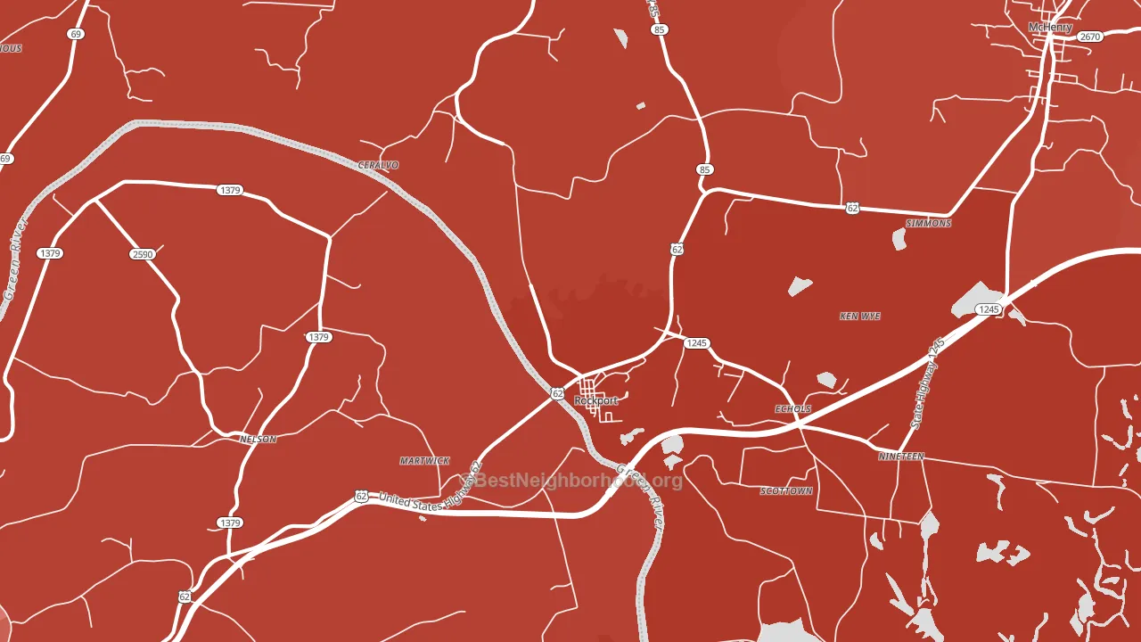 Rockport, KY block-group political-lean map