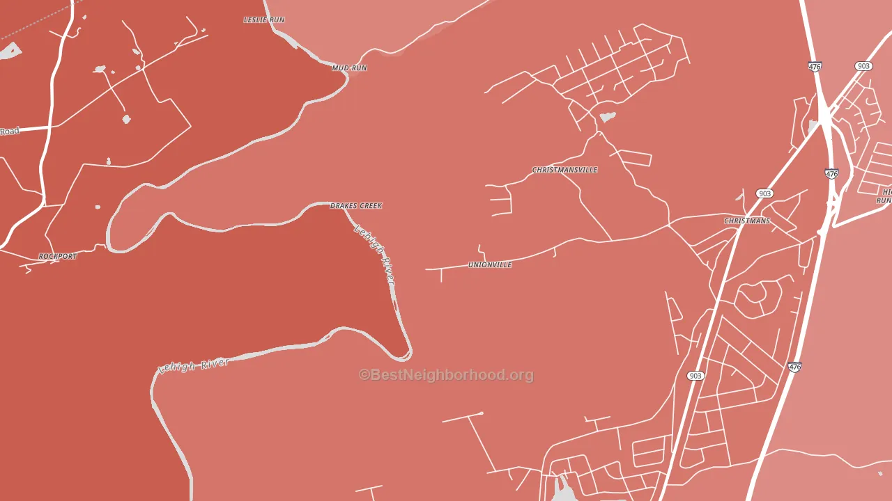 Rockport, PA block-group political-lean map
