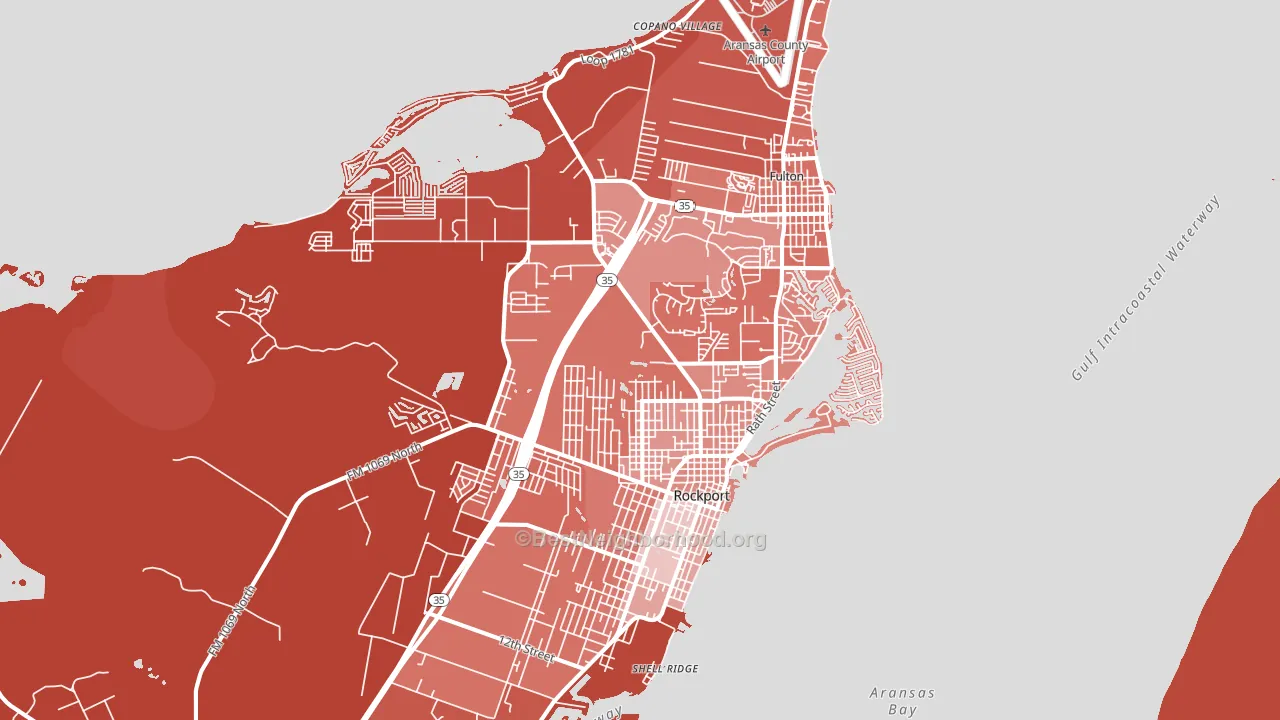 Rockport, TX block-group political-lean map