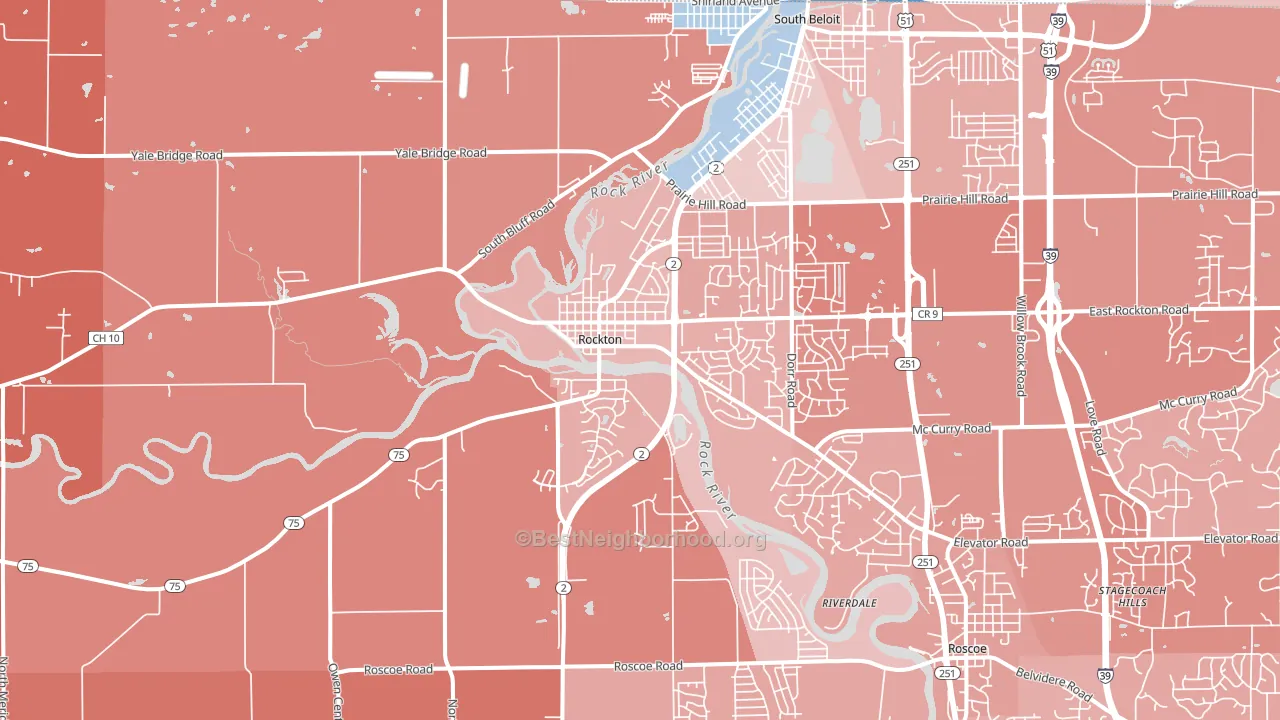 Rockton, IL block-group political-lean map