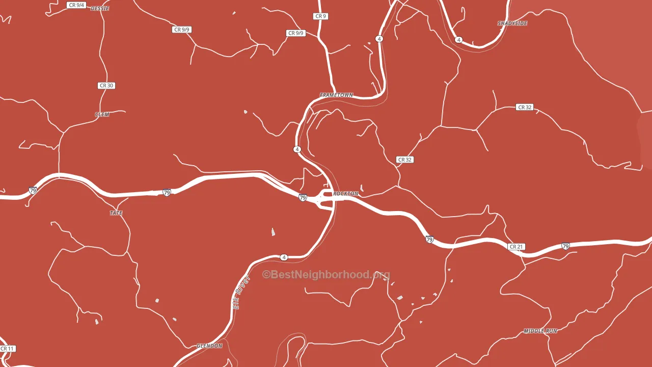 Rockton, WV block-group political-lean map