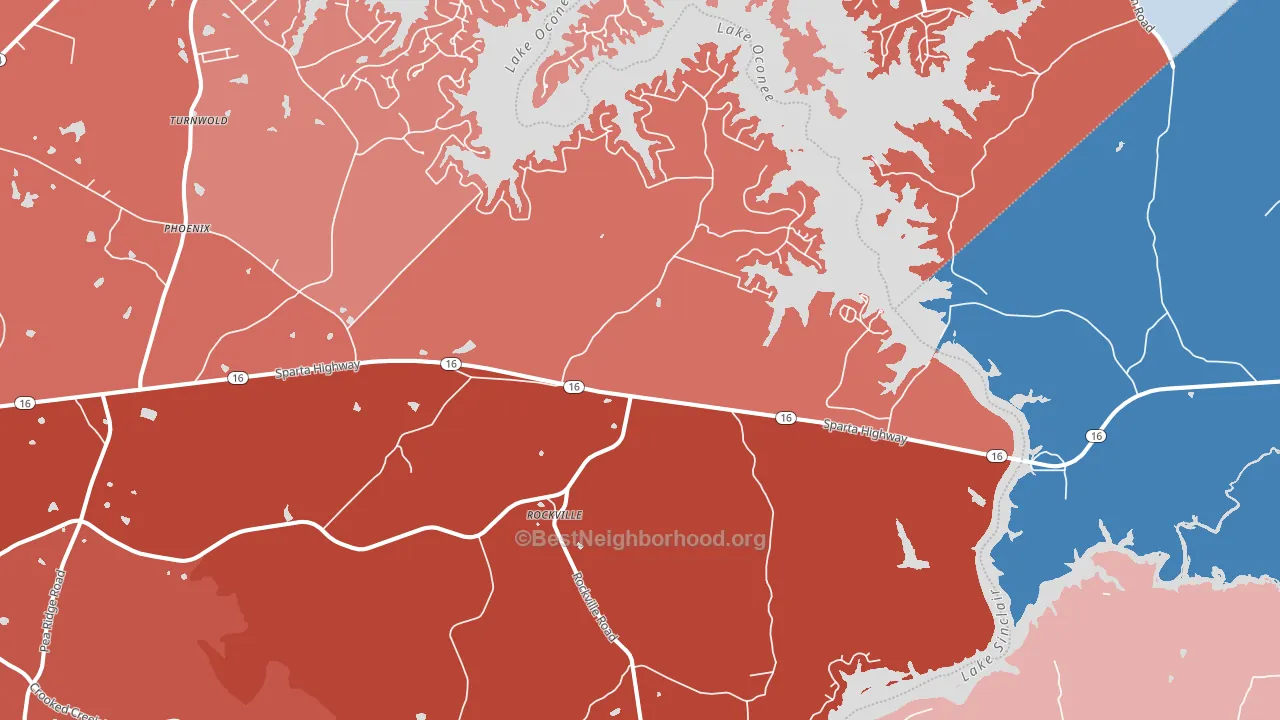 Rockville, GA block-group political-lean map