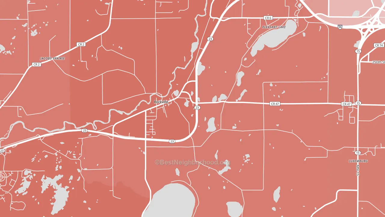 Rockville, MN block-group political-lean map