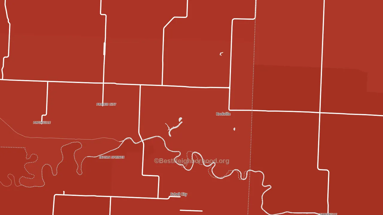 Rockville, MO block-group political-lean map