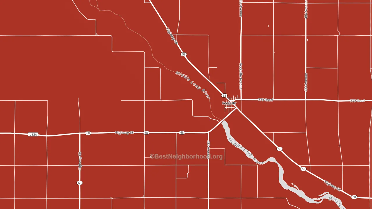 Rockville, NE block-group political-lean map