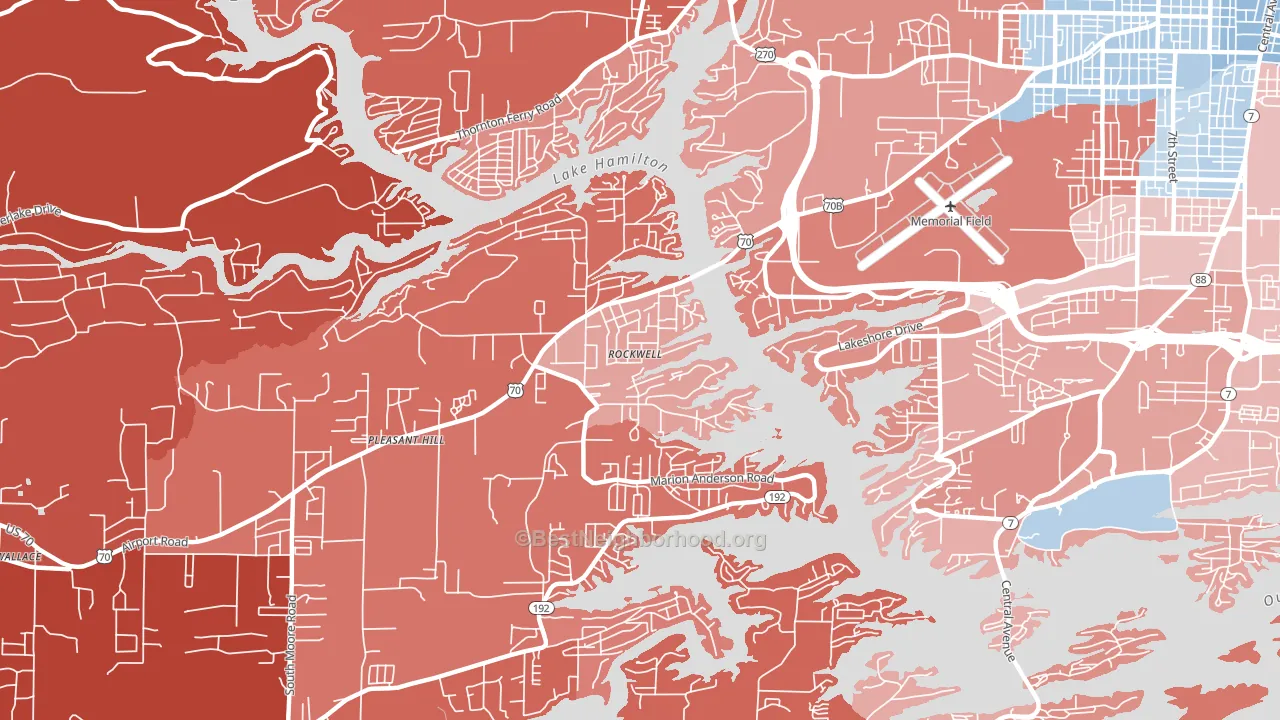 Rockwell, AR block-group political-lean map
