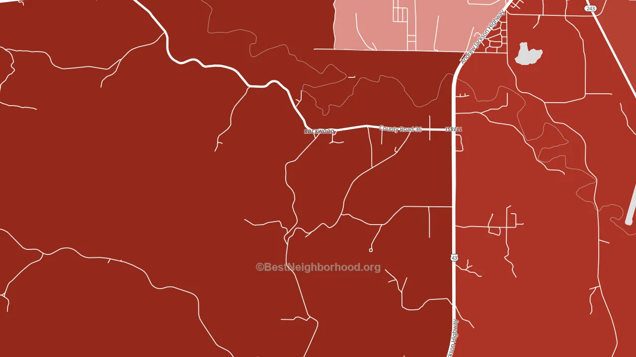 Rockwood, AL block-group political-lean map