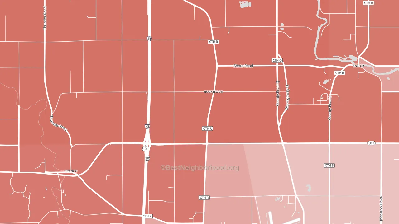 Rockwood, WI block-group political-lean map