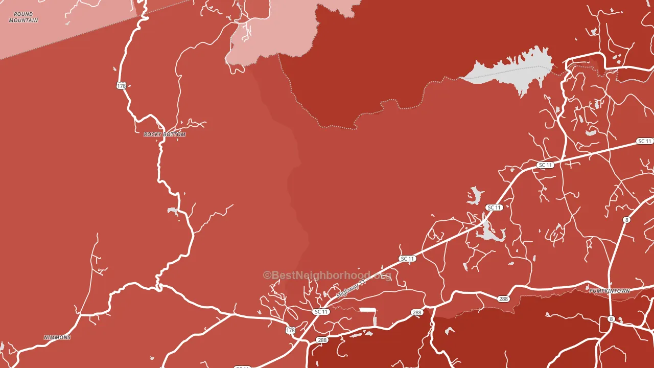 Rocky Bottom, SC block-group political-lean map