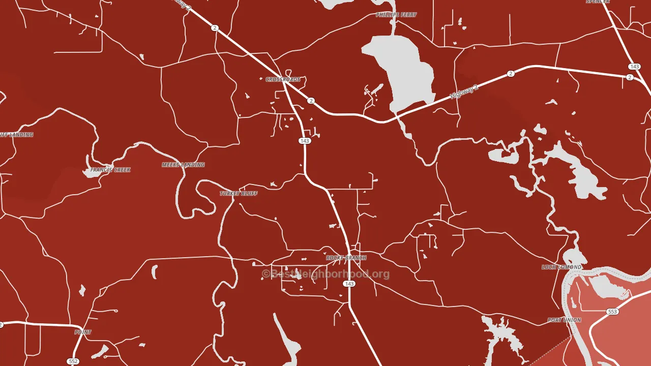 Rocky Branch, LA block-group political-lean map