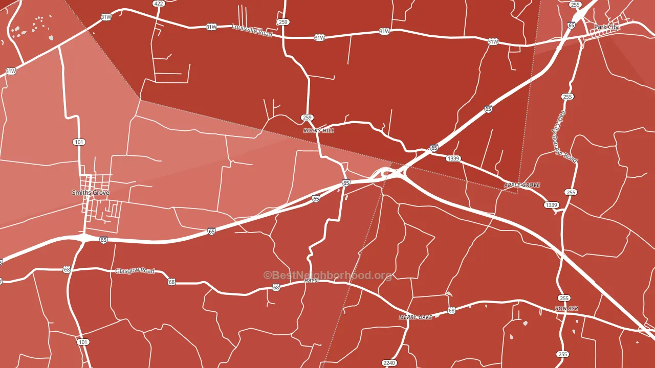 Rocky Hill, KY block-group political-lean map
