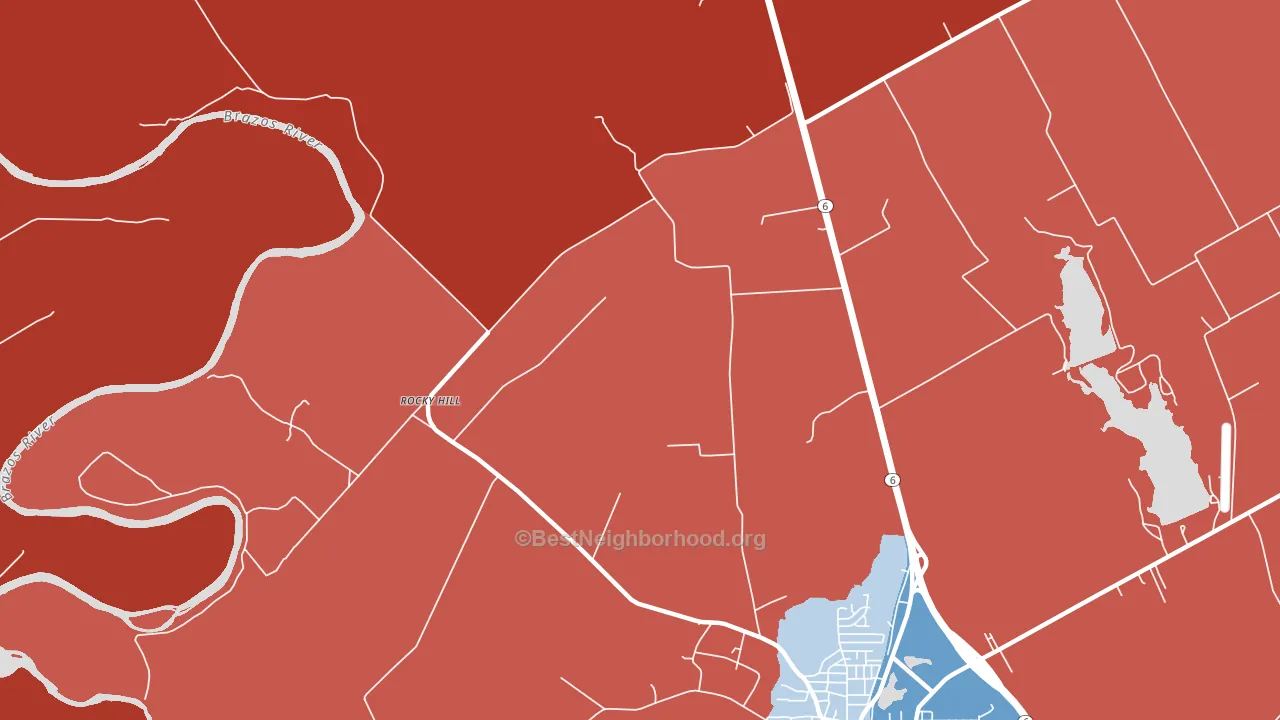 Rocky Hill, TX block-group political-lean map