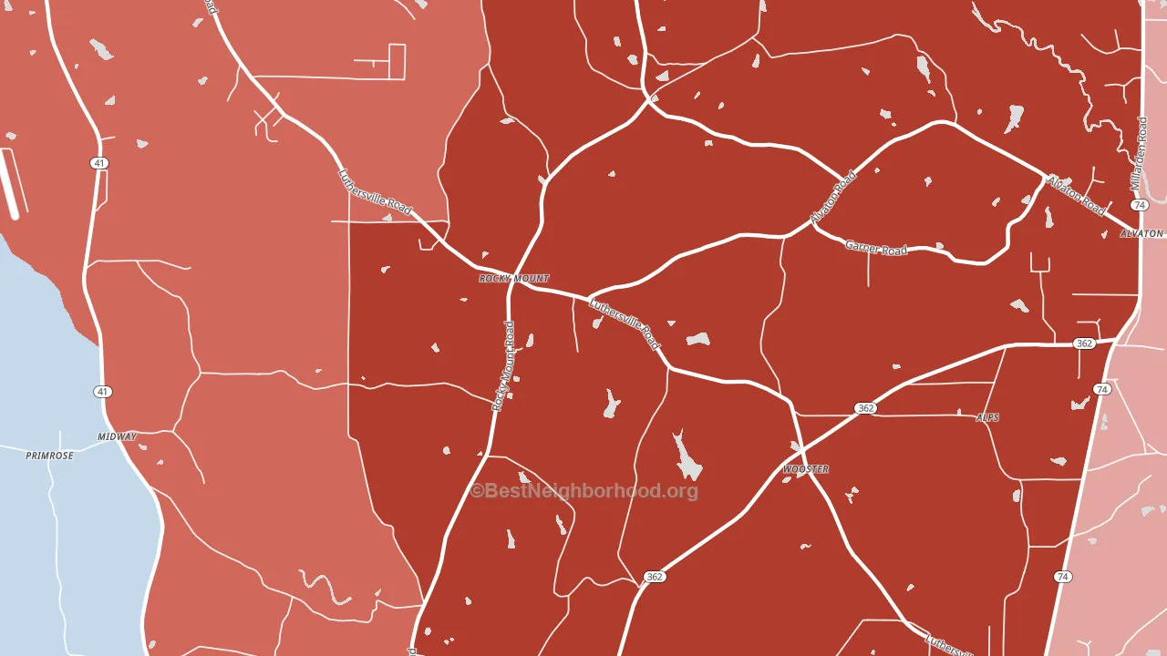 Rocky Mount, GA block-group political-lean map