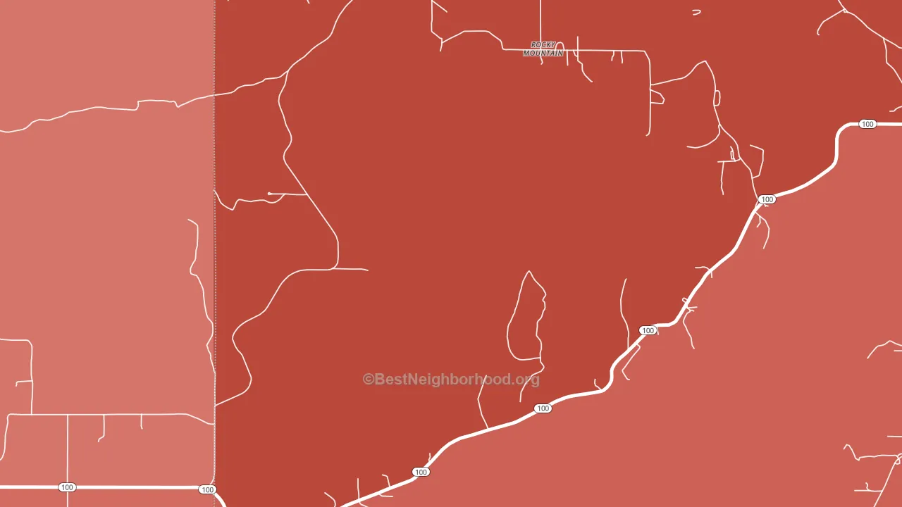 Rocky Mountain, OK block-group political-lean map