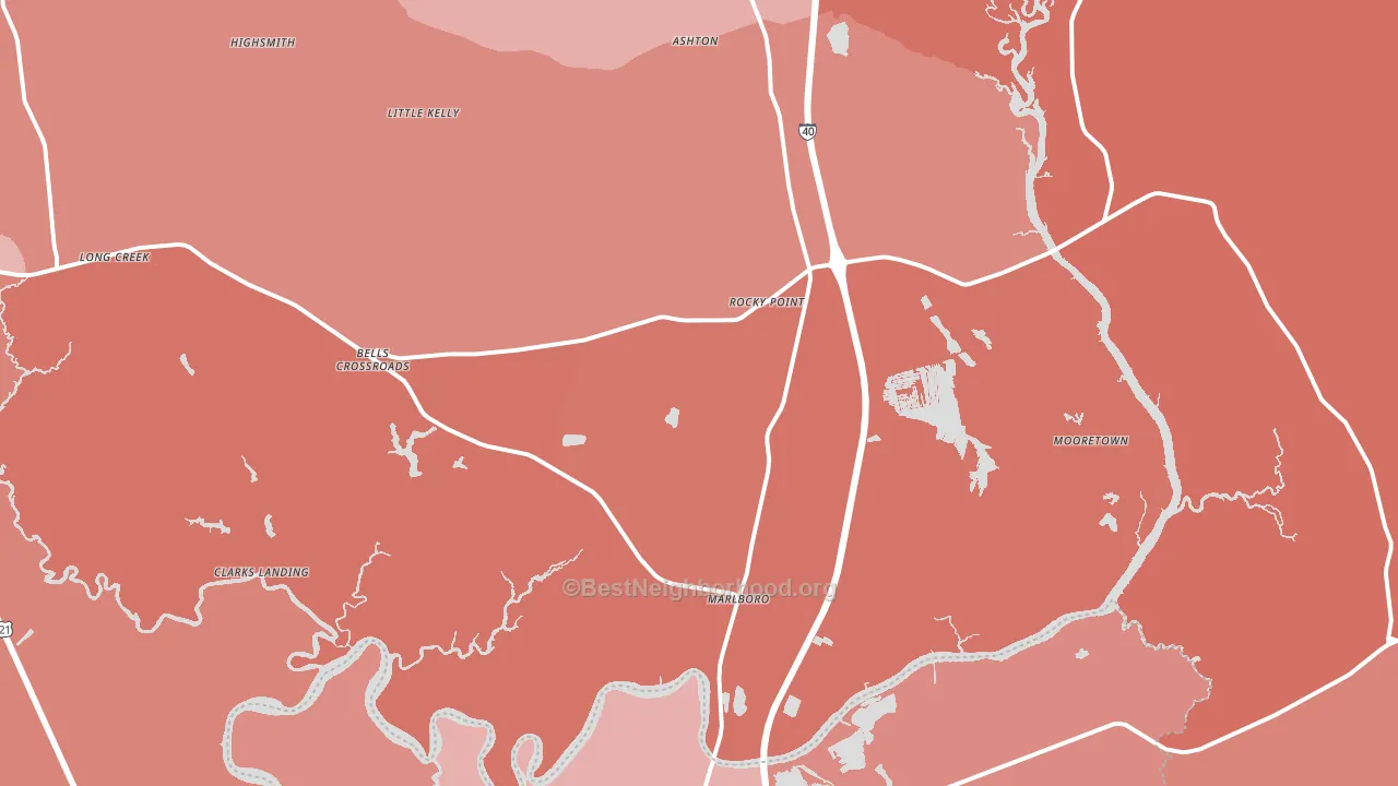 Rocky Point, NC block-group political-lean map