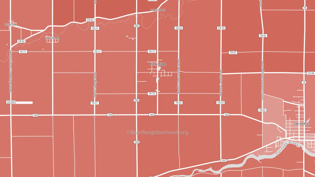 Rocky Ridge, OH block-group political-lean map