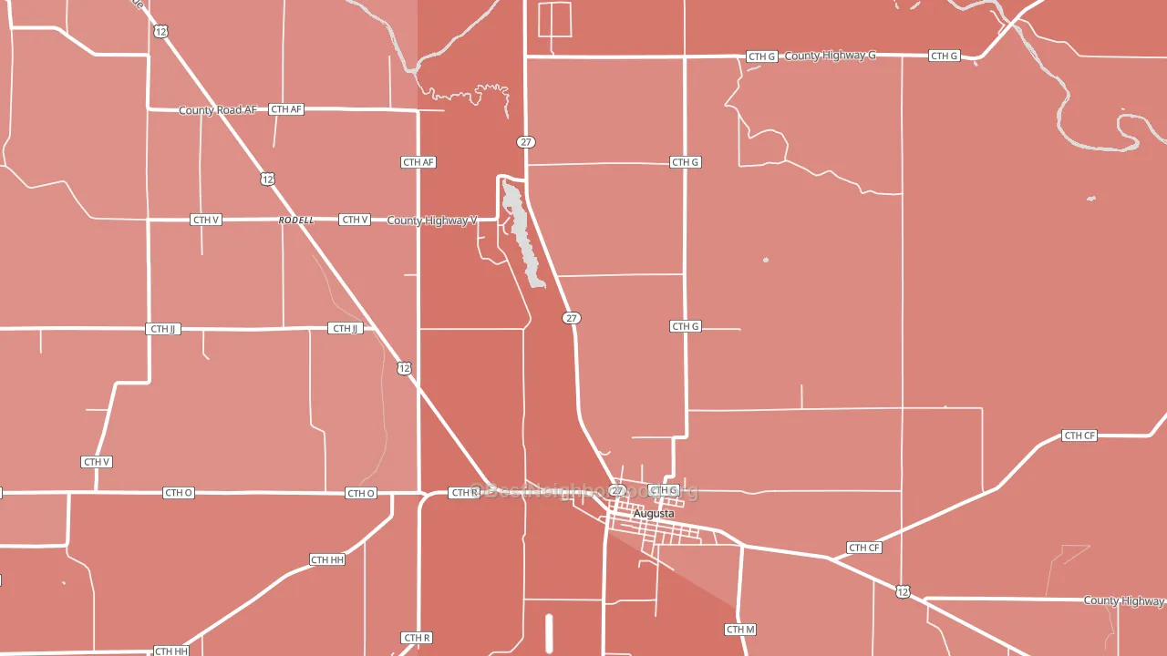 Rodell, WI block-group political-lean map