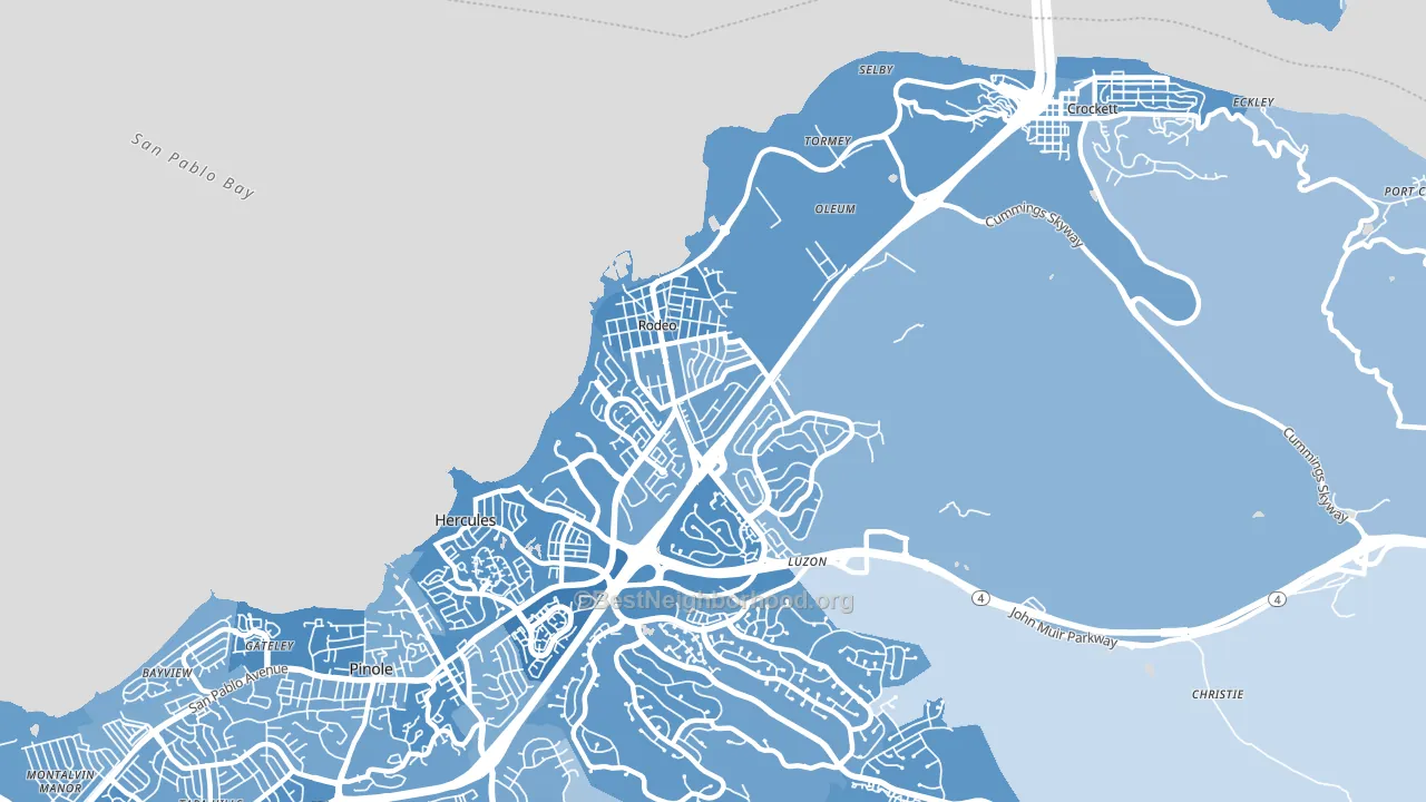 Rodeo, CA block-group political-lean map