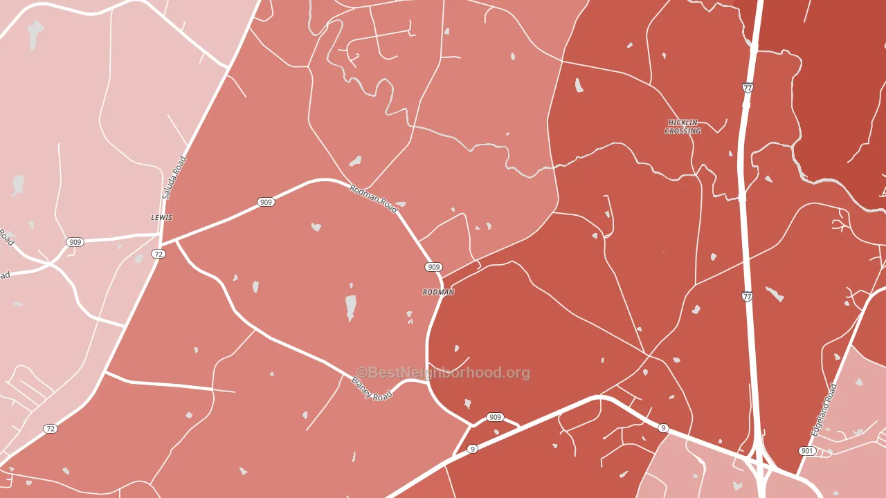 Rodman, SC block-group political-lean map