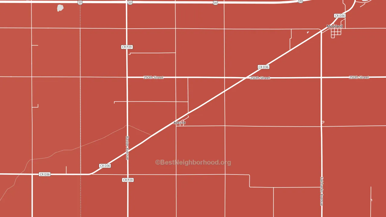 Roelyn, IA block-group political-lean map