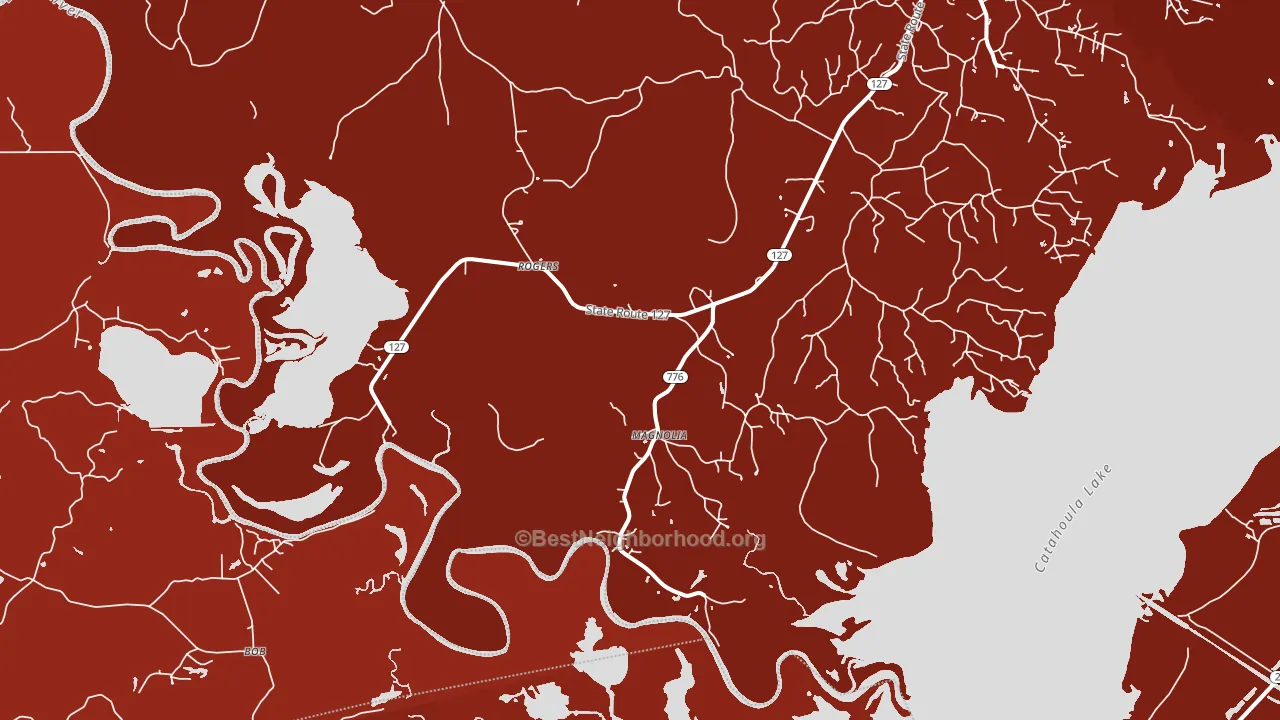 Rogers, LA block-group political-lean map