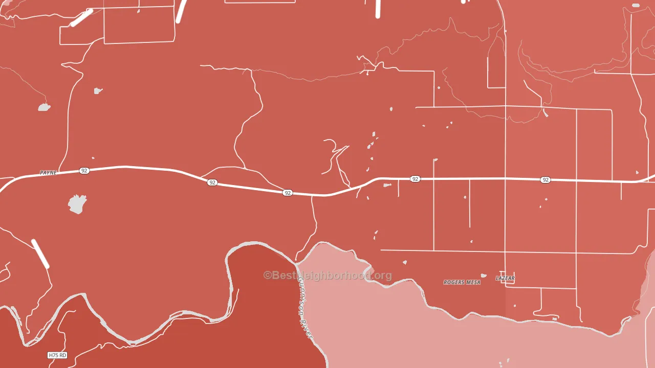 Rogers Mesa, CO block-group political-lean map