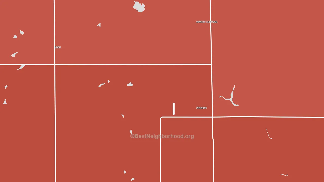 Rogers, ND block-group political-lean map