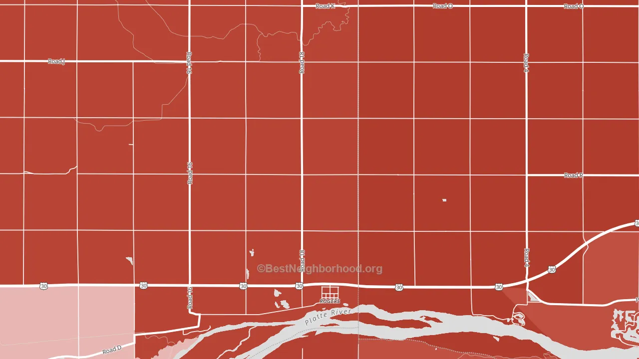 Rogers, NE block-group political-lean map