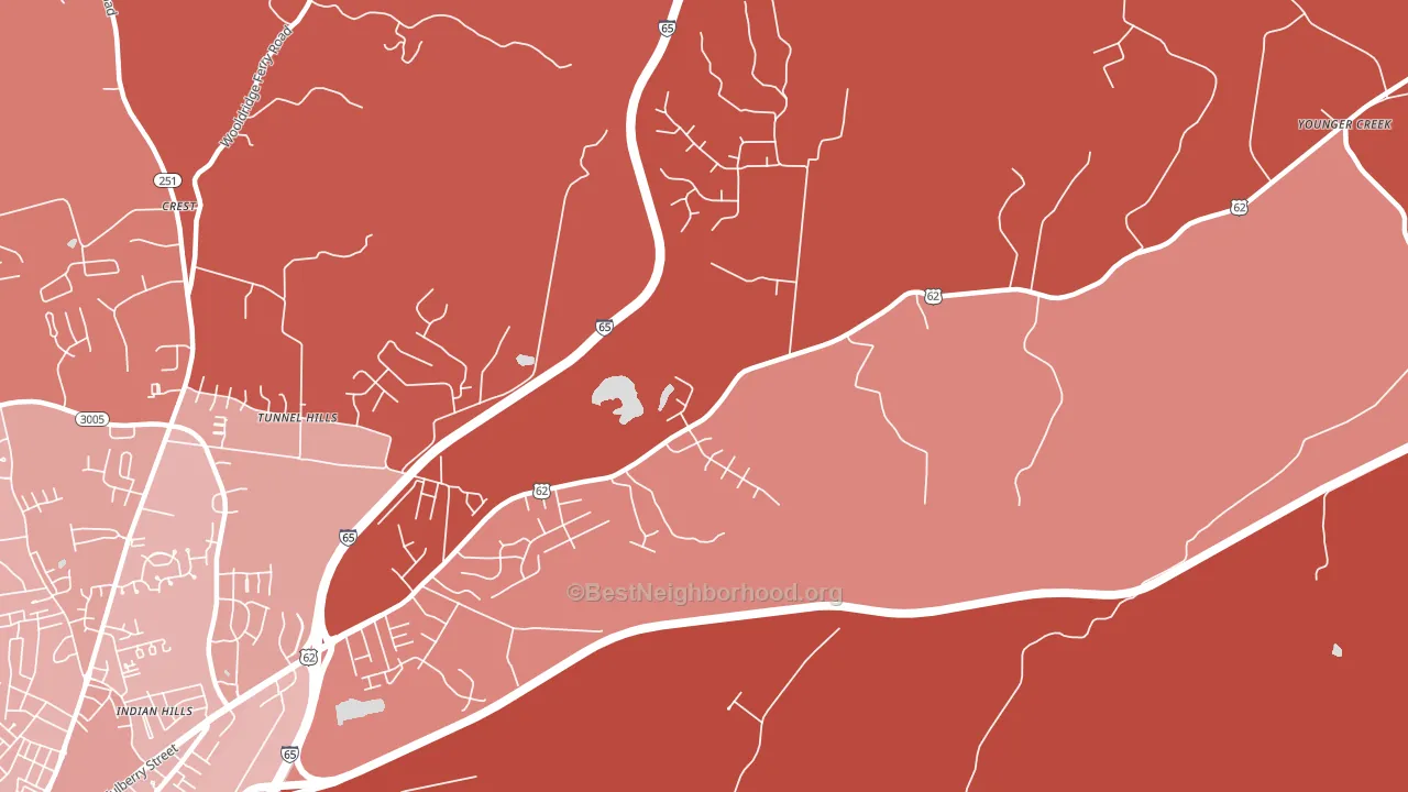 Rogersville, KY block-group political-lean map
