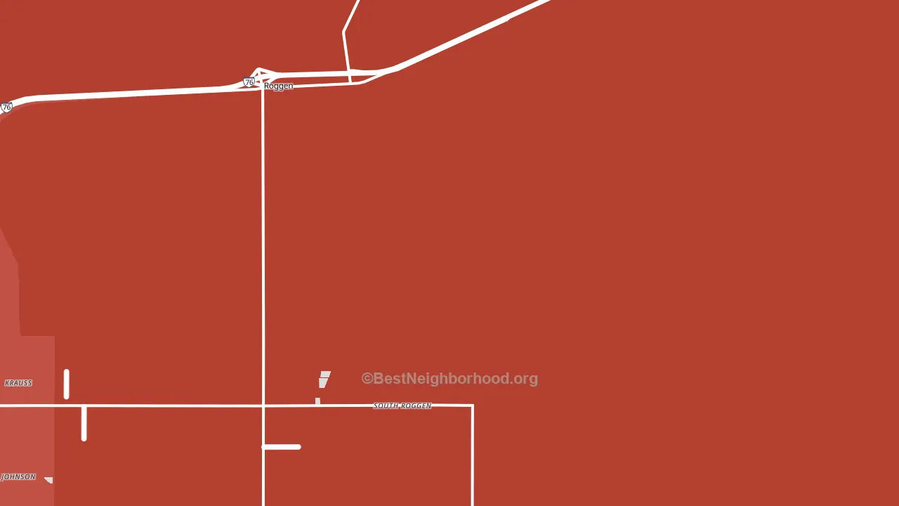 Roggen, CO block-group political-lean map