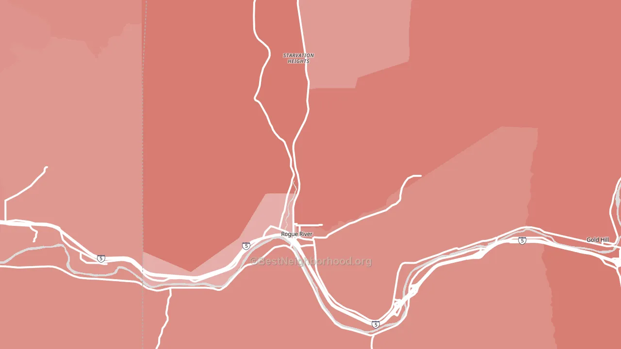 Rogue River, OR block-group political-lean map