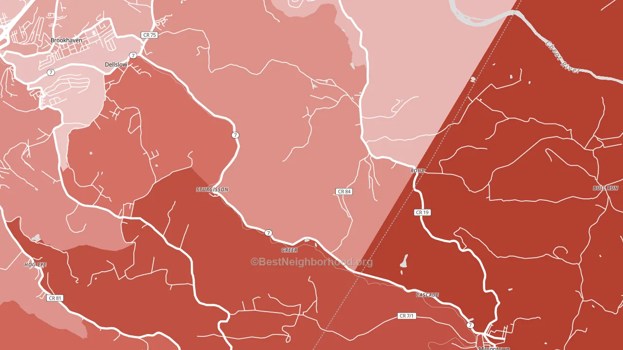 Rohr, WV block-group political-lean map