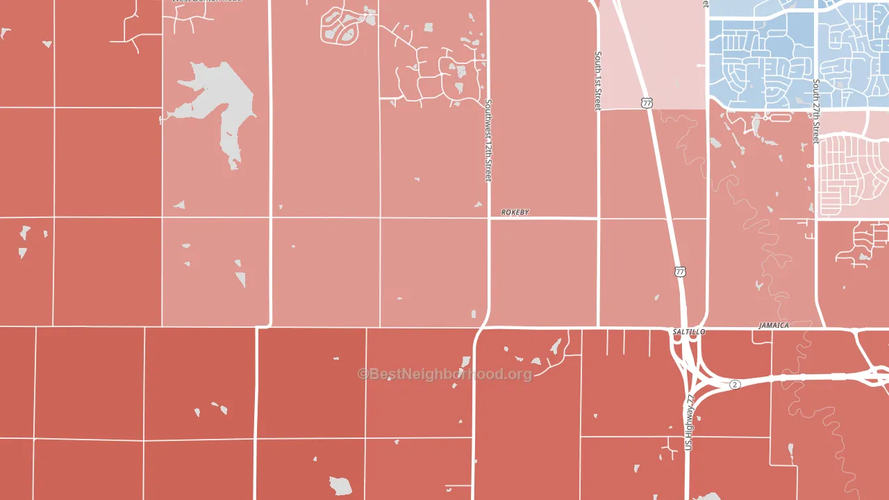 Rokeby, NE block-group political-lean map
