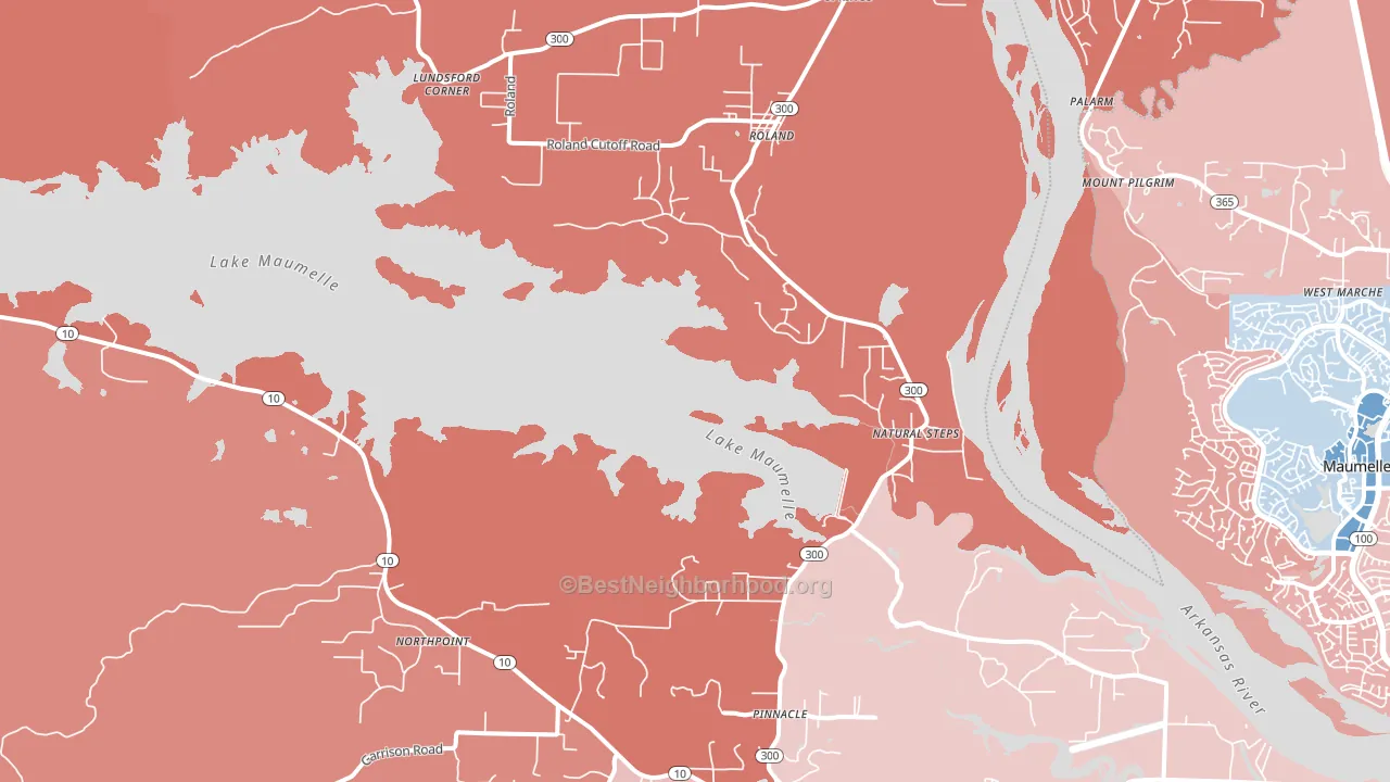 Roland, AR block-group political-lean map