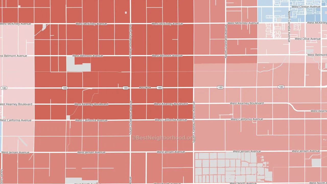 Rolinda, CA block-group political-lean map
