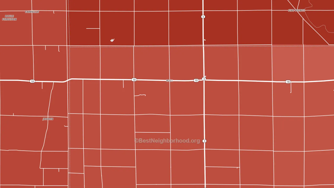 Roll, IN block-group political-lean map