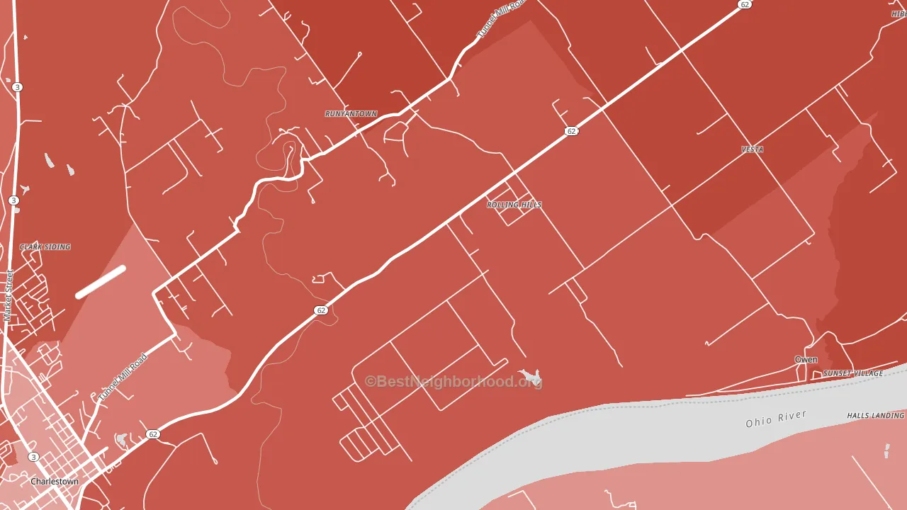 Rolling Hills, IN block-group political-lean map