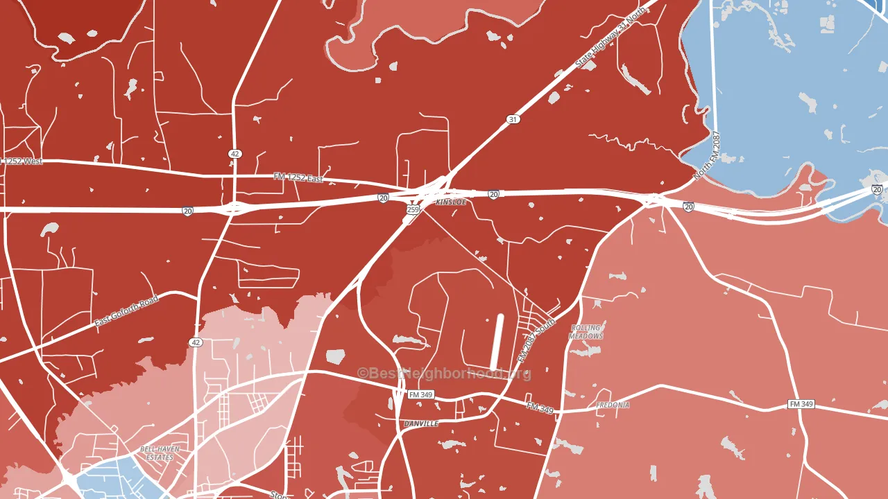 Rolling Meadows, TX block-group political-lean map