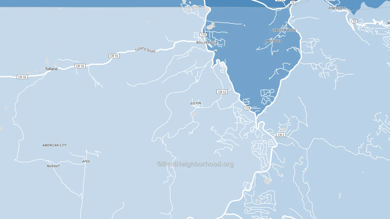 Rollinsville, CO block-group political-lean map