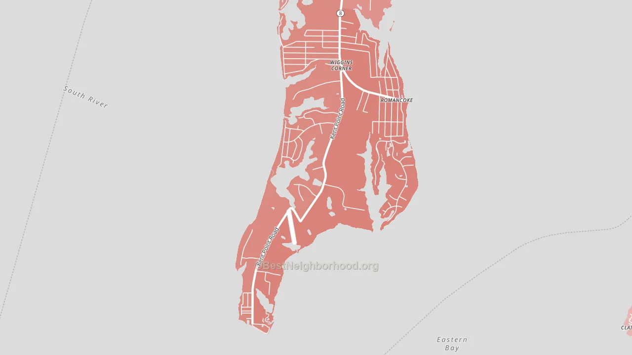 Romancoke on the Bay, MD block-group political-lean map