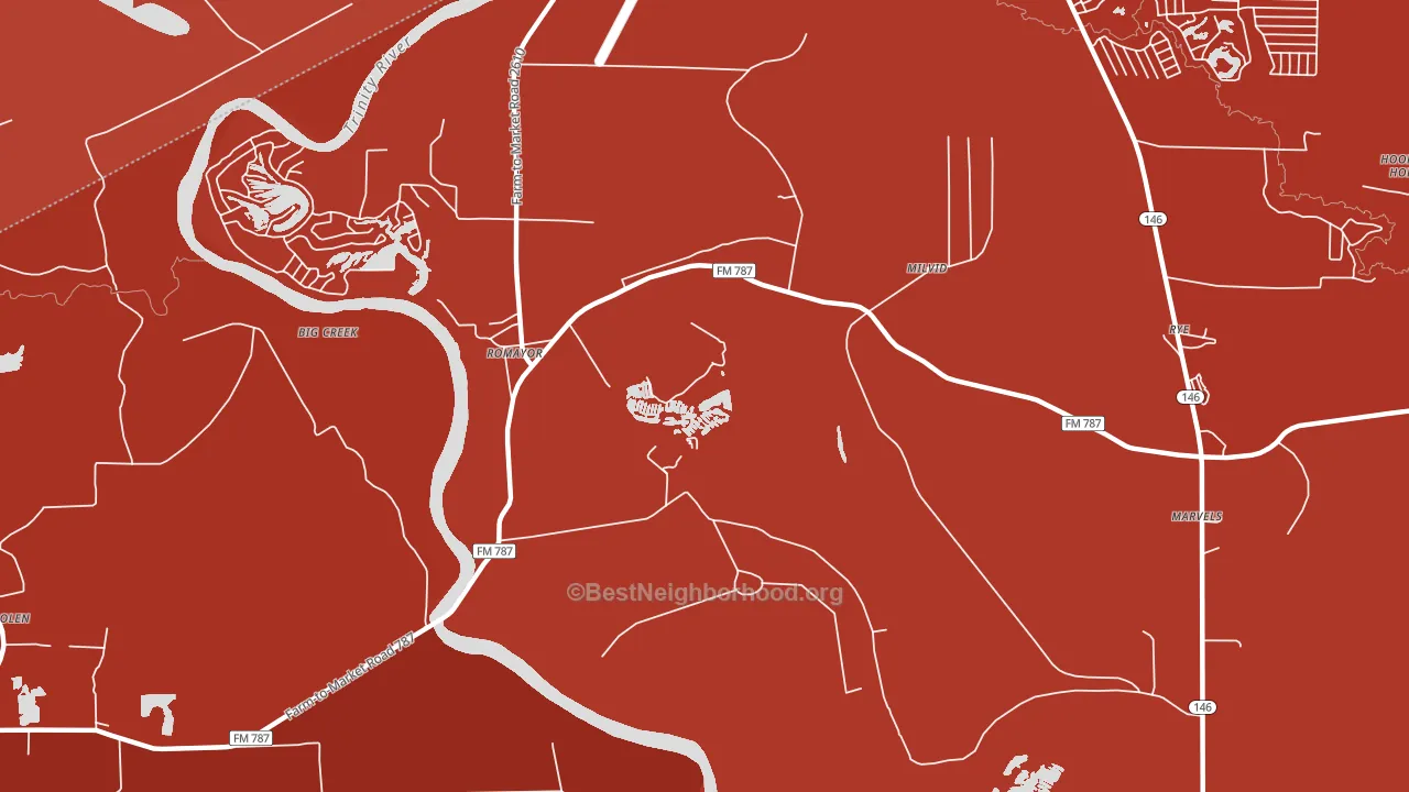 Romayor, TX block-group political-lean map