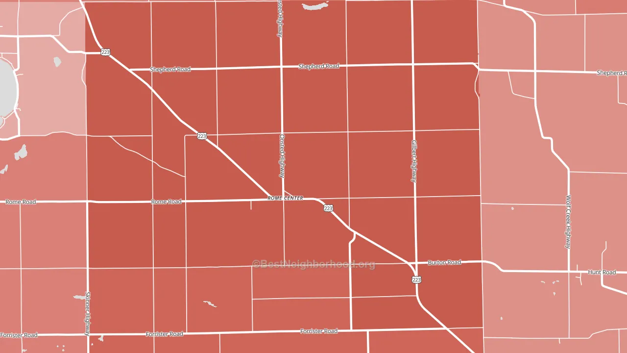 Rome Center, MI block-group political-lean map