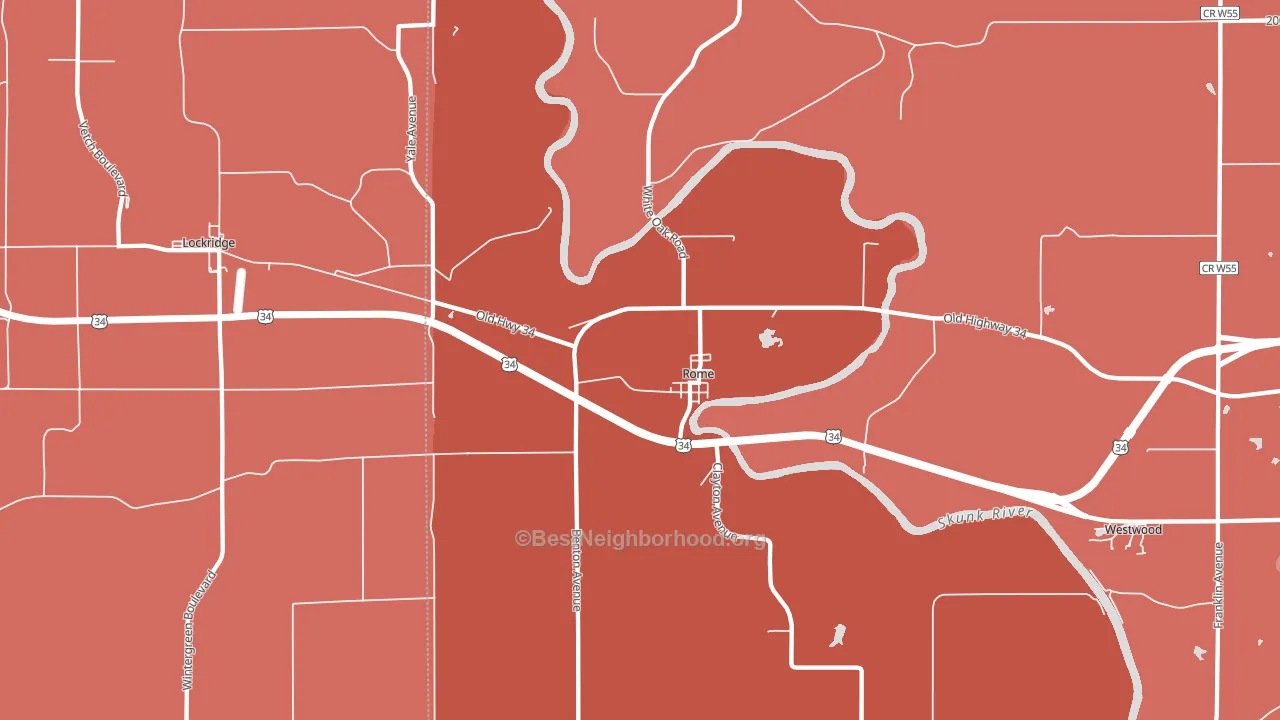 Rome, IA block-group political-lean map