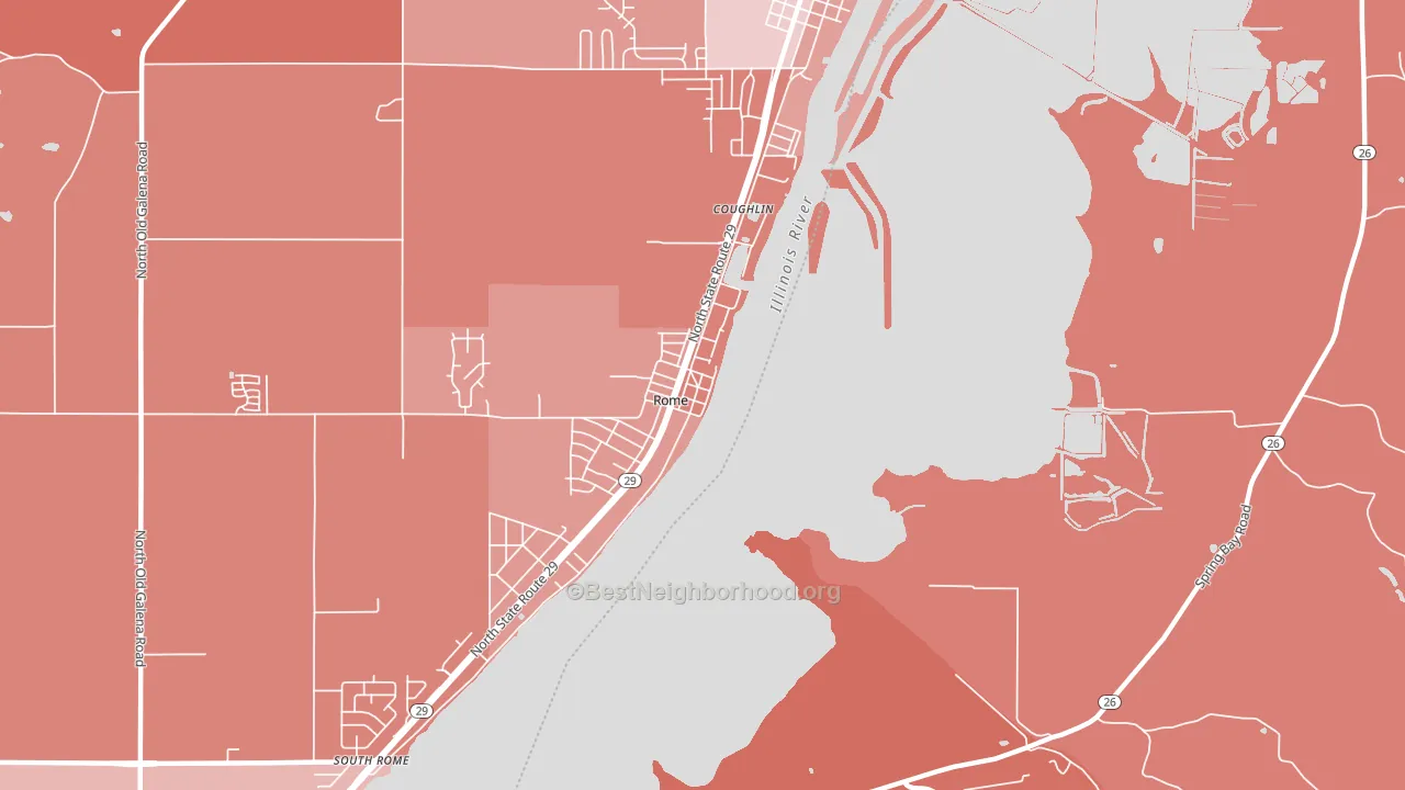 Rome, IL block-group political-lean map