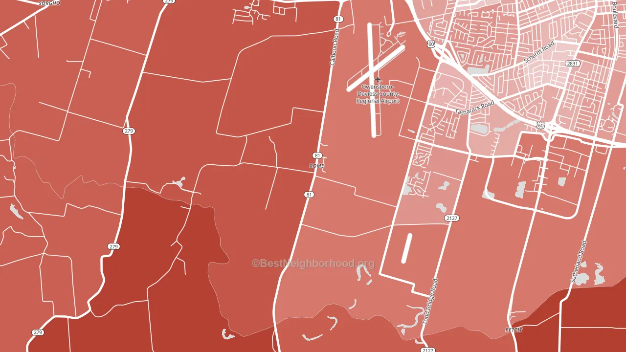 Rome, KY block-group political-lean map