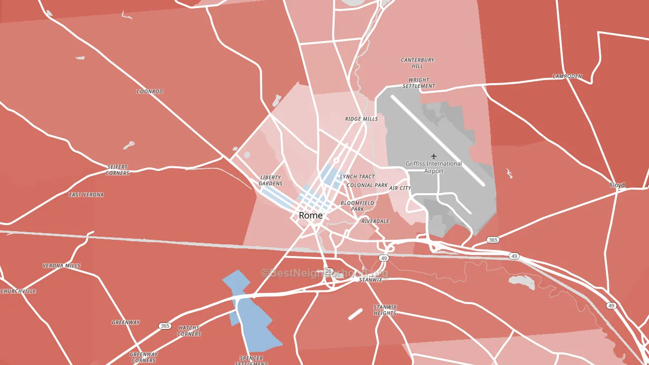 Rome, NY block-group political-lean map