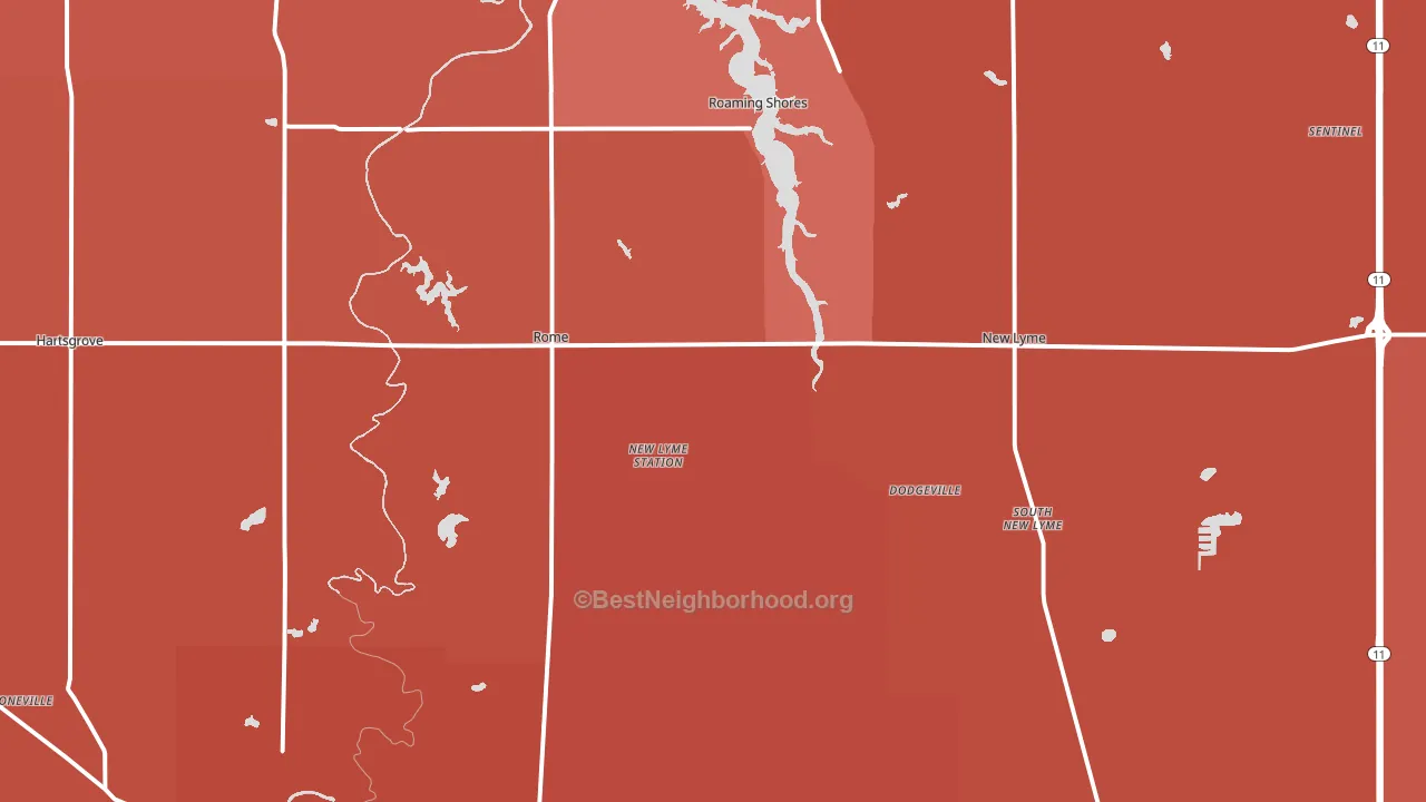 Rome, OH block-group political-lean map